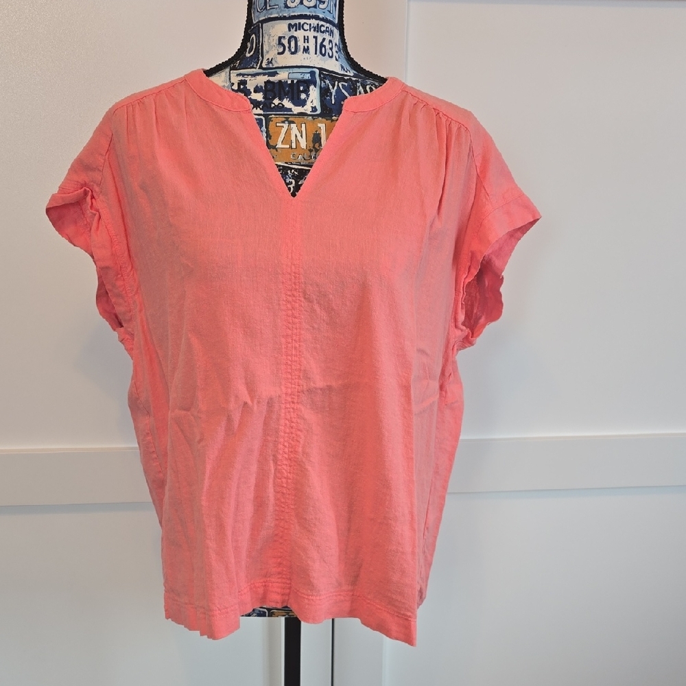Splendid Coral V-Neck Blouse